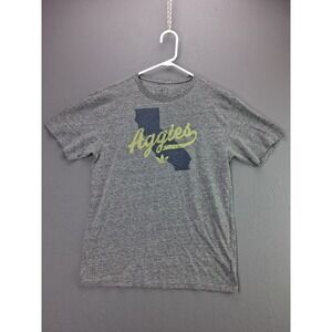 Adidas UC Davis Aggies T-Shirt California Graphic Tee M Gray Trefoil Logo NCAA